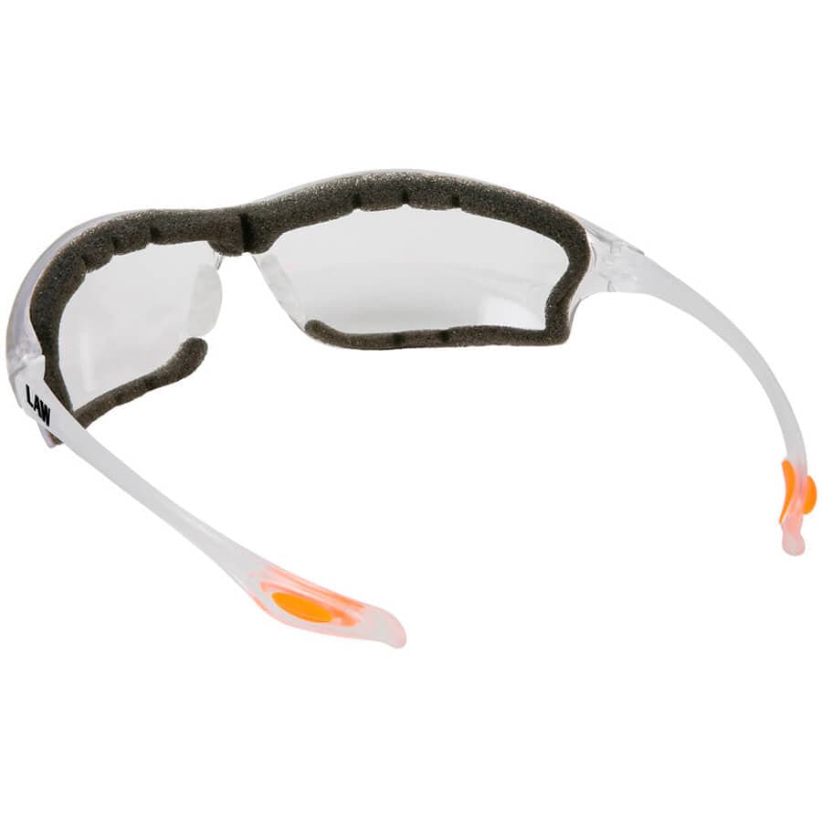 Crews Law 3 Safety Glasses with Clear Anti-Fog Lens and Foam Seal - Back