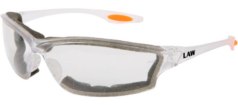 Crews Law 3 Safety Glasses with Clear Anti-Fog Lens and Foam Seal