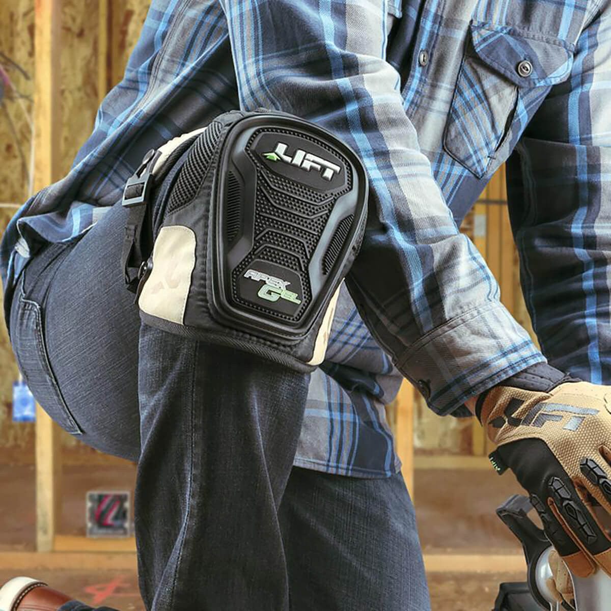 Lift Safety Apex Gel Knee Guard (1-Pair) - In Use