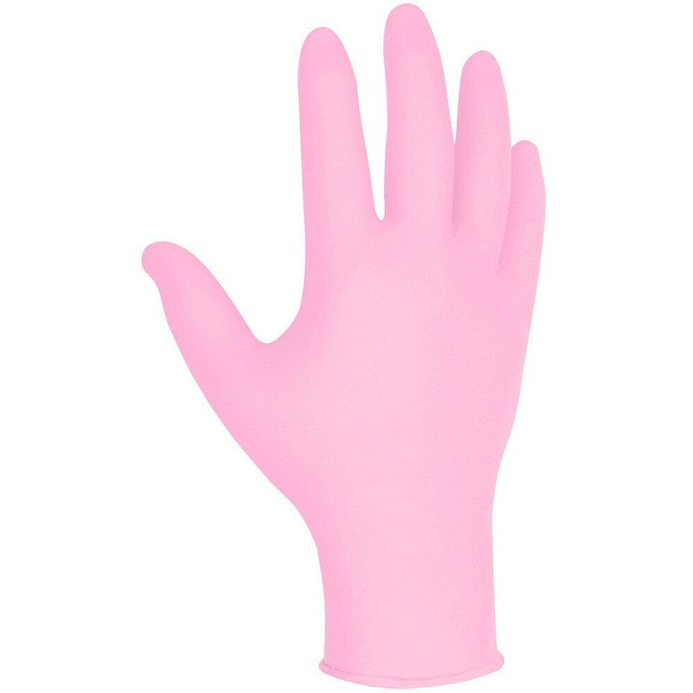 MCR NitriShield 6010P Disposable Gloves, Pink, Medical Grade, Powder Free, 4 Mil (Box 100) - Glove