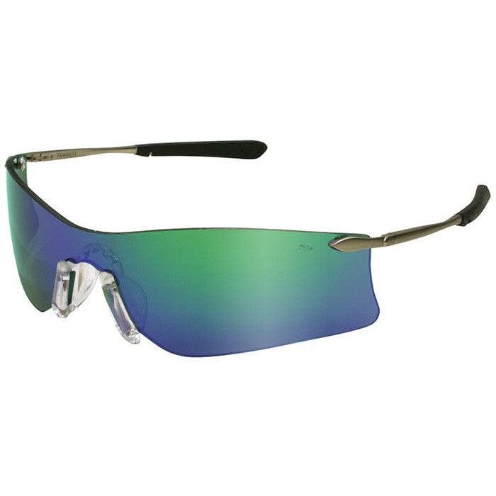 MCR Safety Rubicon T411G Safety Glasses with Emerald Mirror Lens