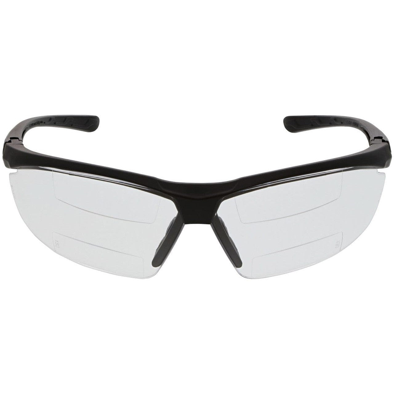 MCR Safety VL2 Dual Reader Safety Glasses with Clear Lenses and Upper Lower Diopters front view