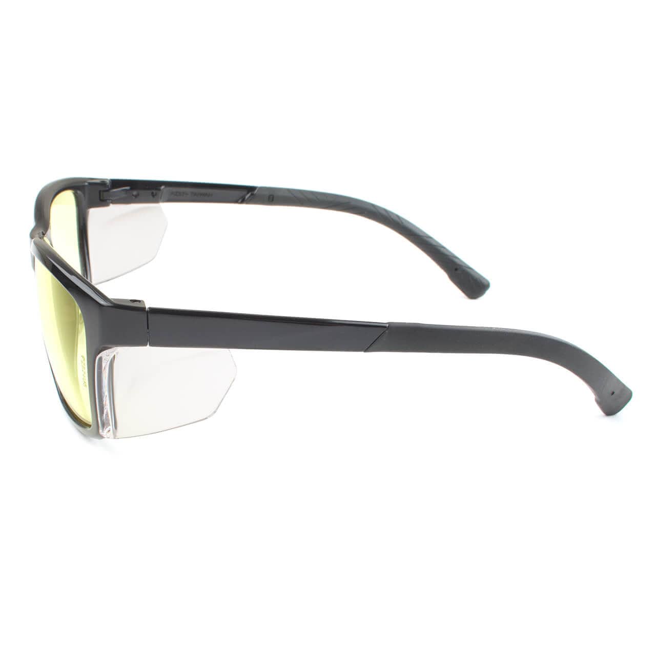 Metel M40 Safety Glasses with Black Frame and UV400 Blue Block Lenses Side View