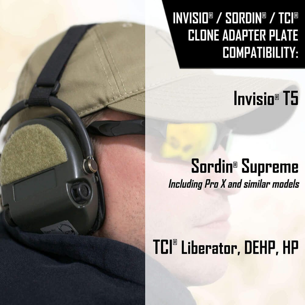 Noisefighters SightLines Adapter Plates For Invisio, Sordin, TCI Headsets