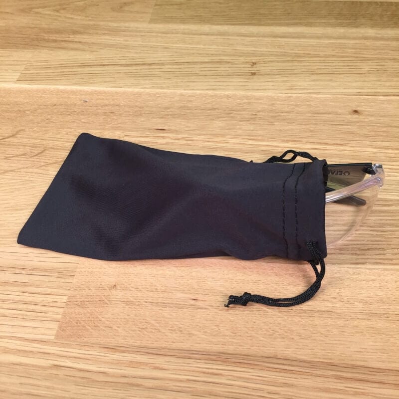 Microfiber Sunglasses Pouch with glasses partially inserted