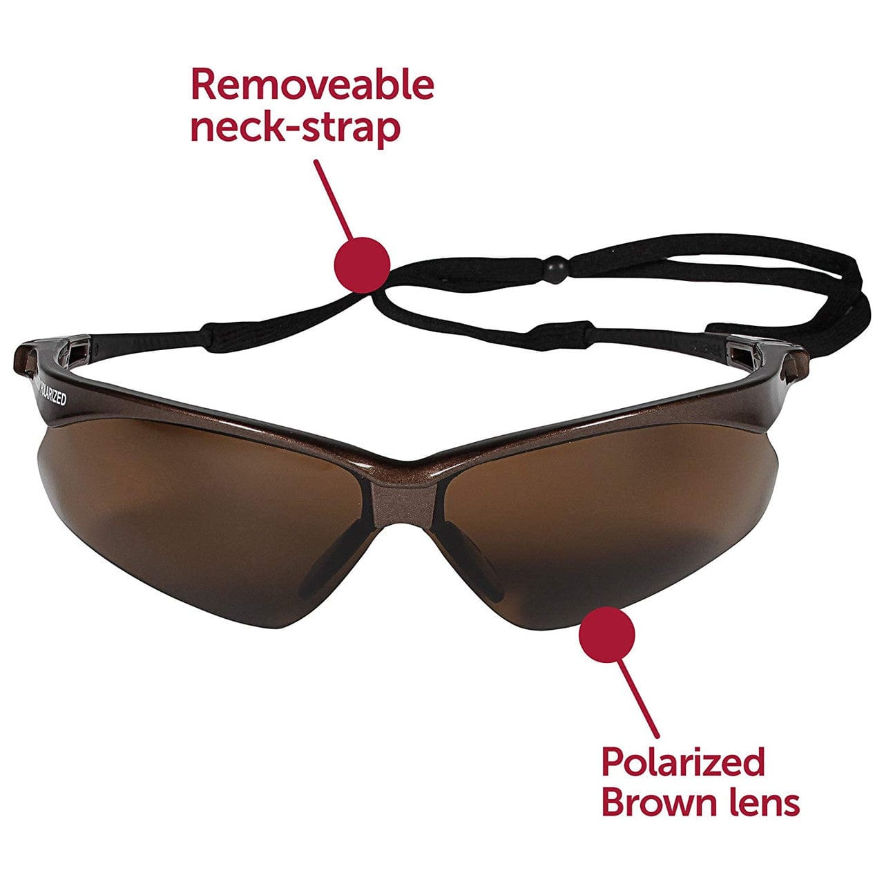 KleenGuard Nemesis Polarized Safety Glasses with Brown Frame and Brown Lens 