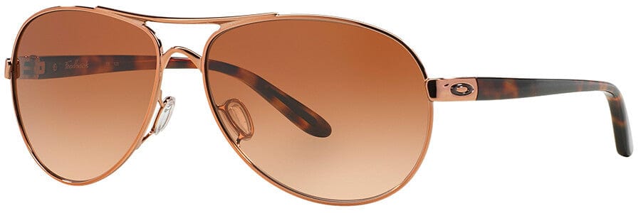 Oakley Feedback Sunglasses with Rose Gold Frame and VR50 Brown Gradient Lens OO4079-01