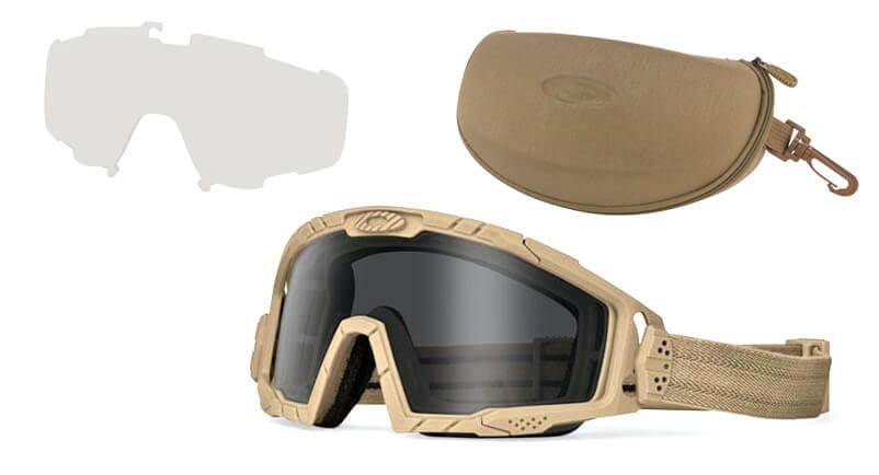 Oakley SI Ballistic Goggle 2.0 Array with Terrain Tan Frame and Clear and Grey Lens