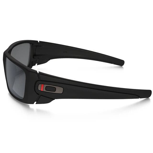 Oakley SI Thin Red Line Fuel Cell Sunglasses with Satin Black Frame and Black Iridium Lens - Side