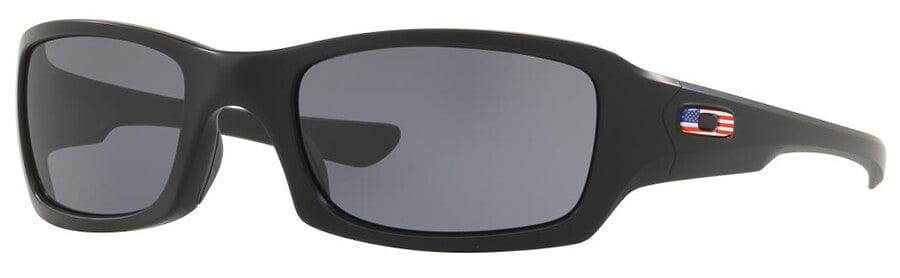 Oakley SI Fives Squared Sunglasses with Matte Black USA Flag Frame and Grey Lens