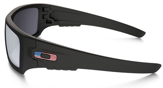 Oakley SI Ballistic Det Cord Sunglasses with Matte Black USA Flag Frame and Grey Lens - Side