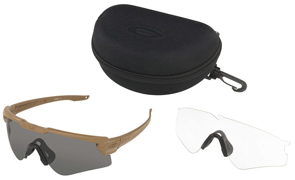 Oakley SI Ballistic M Frame Alpha Sunglasses Terrain Tan Frame Clear & Gray Lenses OO9296-07
