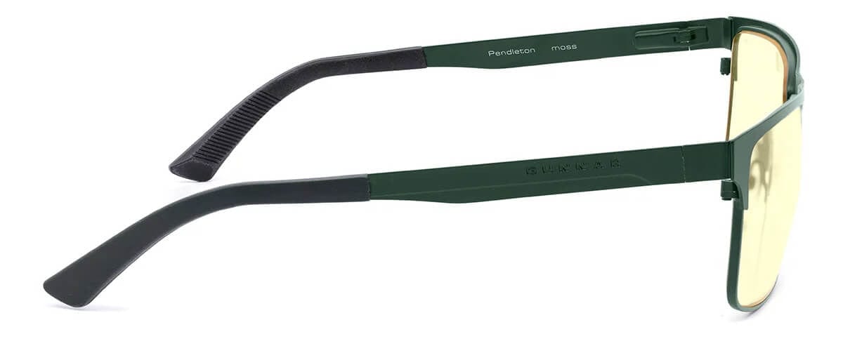 Gunnar Pendleton Computer Glasses with Moss Frame and Amber Lens PEN-09401 - Side View