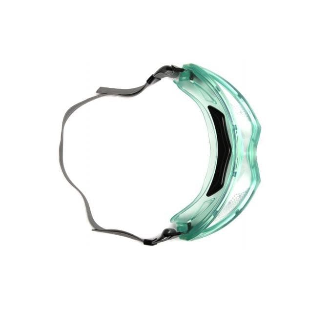 Pyramex Capstone Safety Goggles Green Frame Clear Anti-Fog Lens GC504TN Top