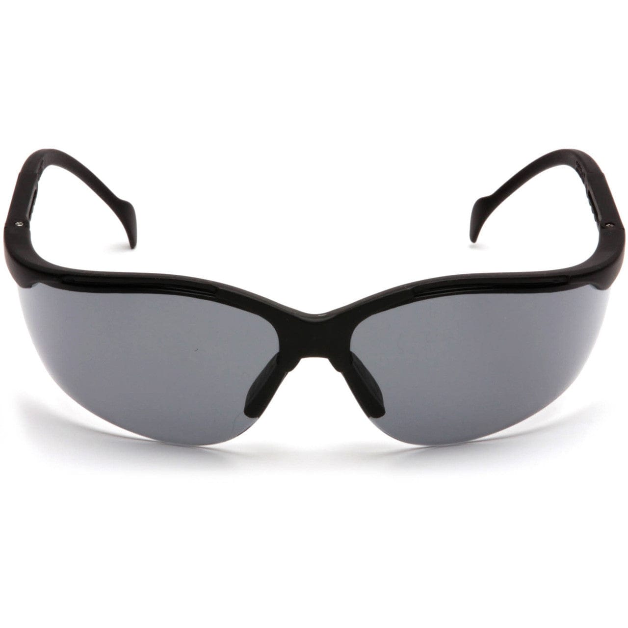 Pyramex Venture 2 Safety Glasses Black Frame Gray Anti-Fog Lens SB1820ST Front View