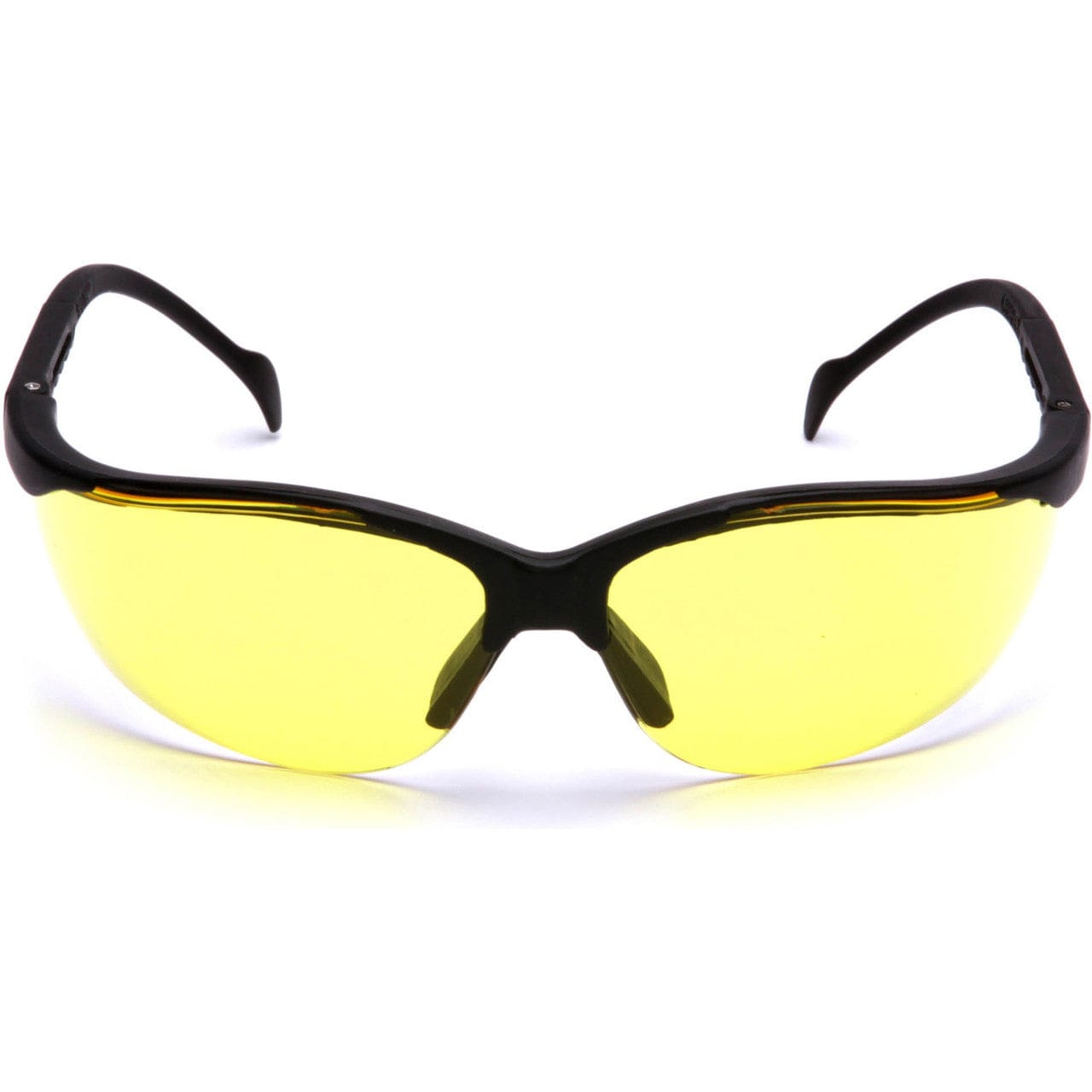 Pyramex Venture 2 Safety Glasses Black Frame Amber Lens SB1830S Front View
