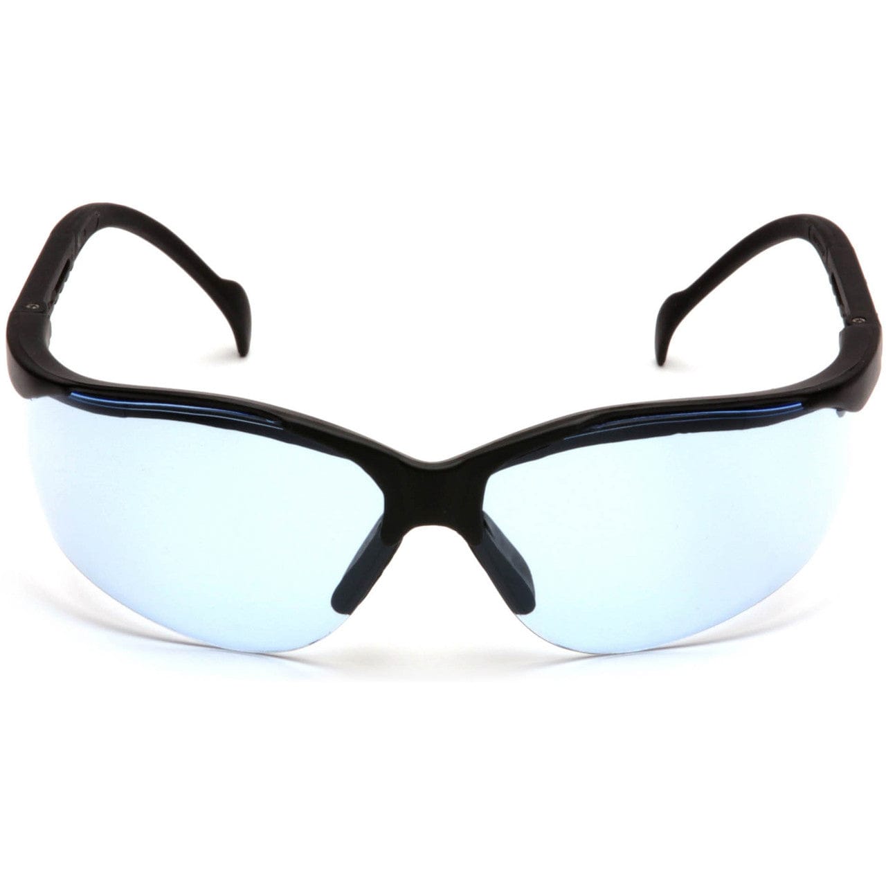Pyramex Venture 2 Safety Glasses Black Frame Infinity Blue Lens SB1860S Front View