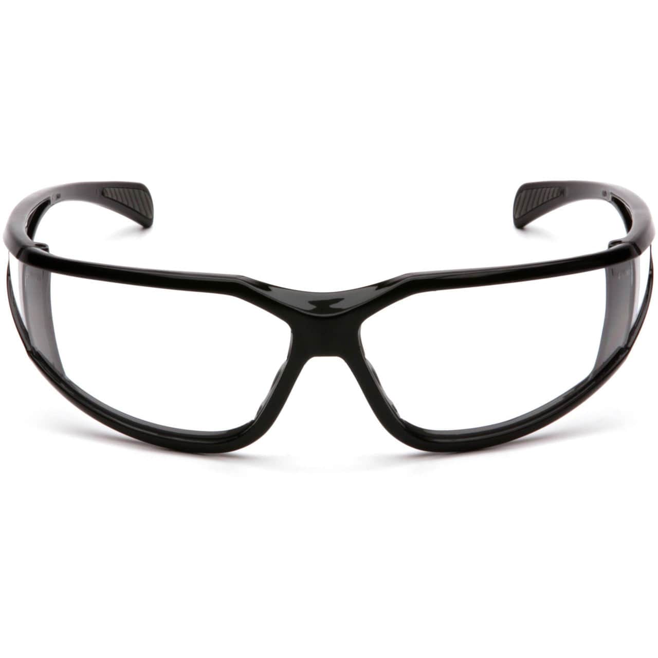 Pyramex Exeter Safety Glasses with Black Frame and Clear Anti-Fog Lens SB5110DT Front