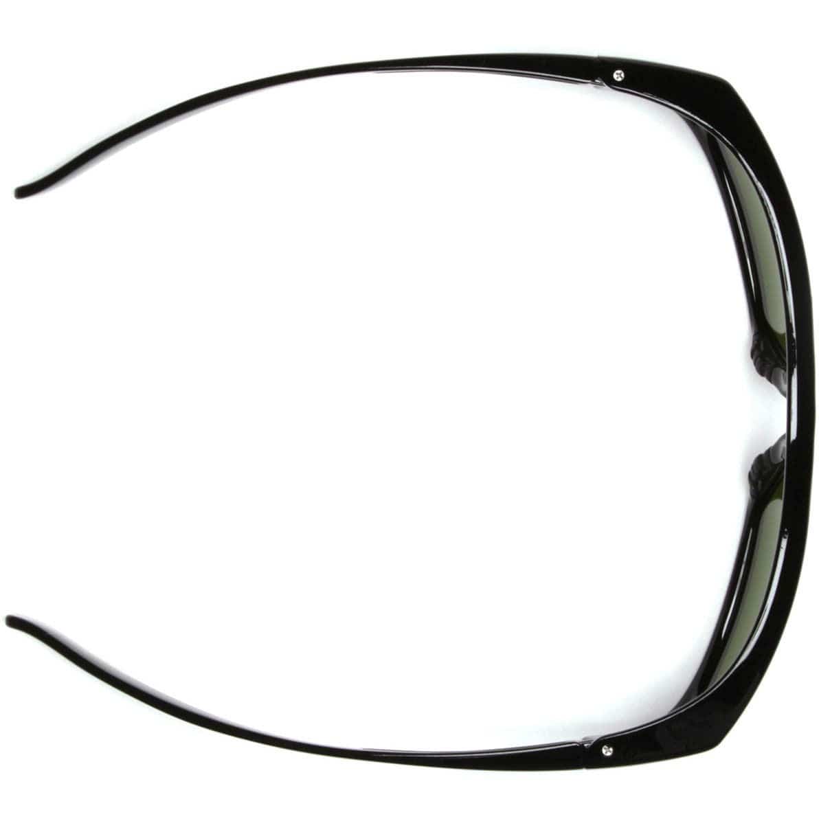 Pyramex Emerge Safety Glasses with Black Frame and Clear Full Magnifying Lens SB7910D Top View