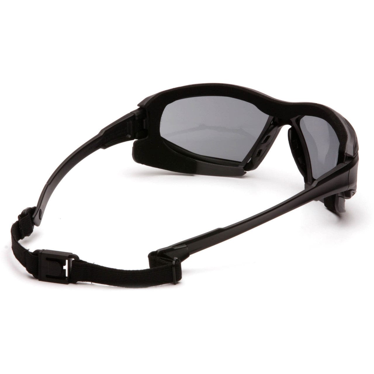 Pyramex Highlander Plus Safety Glasses Black Foam-Lined Frame Gray Anti-Fog Lens SBG5020DT Back