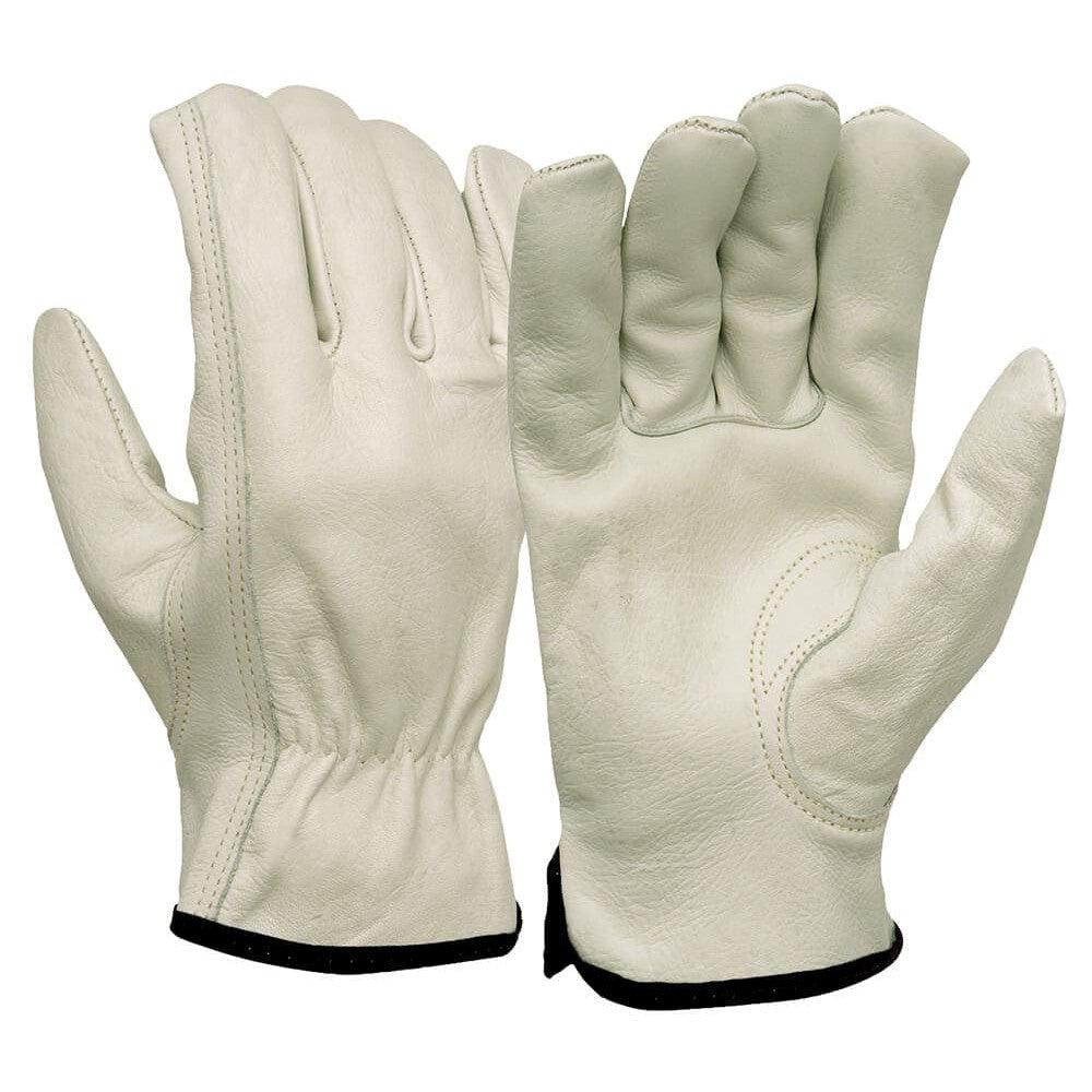Pyramex GL2004K Grain Cowhide Leather Driver Gloves w/ Keystone Thumb (12 Pair)