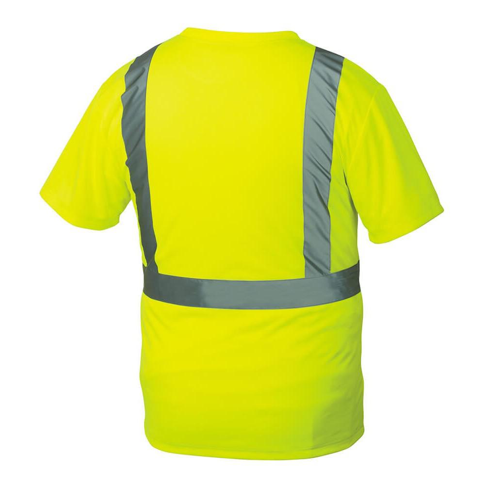 Pyramex RTS2110 Hi-Vis Lime Safety T-Shirt Back