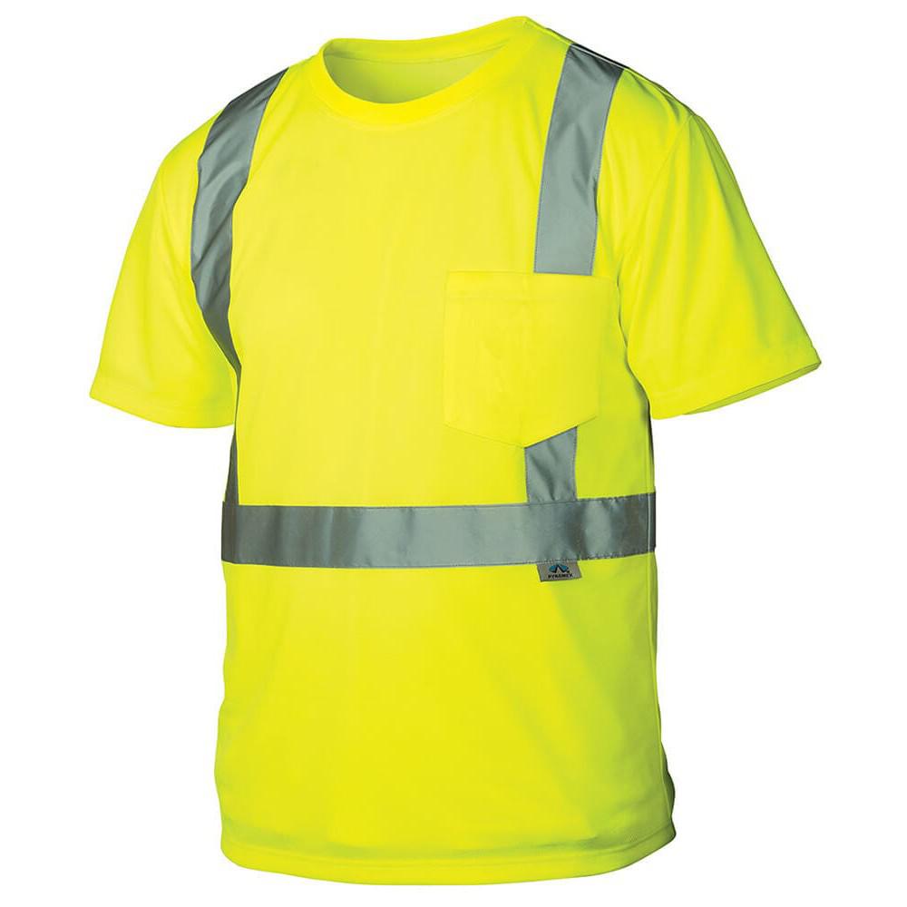 Pyramex RTS2110 Hi-Vis Lime Safety T-Shirt Front