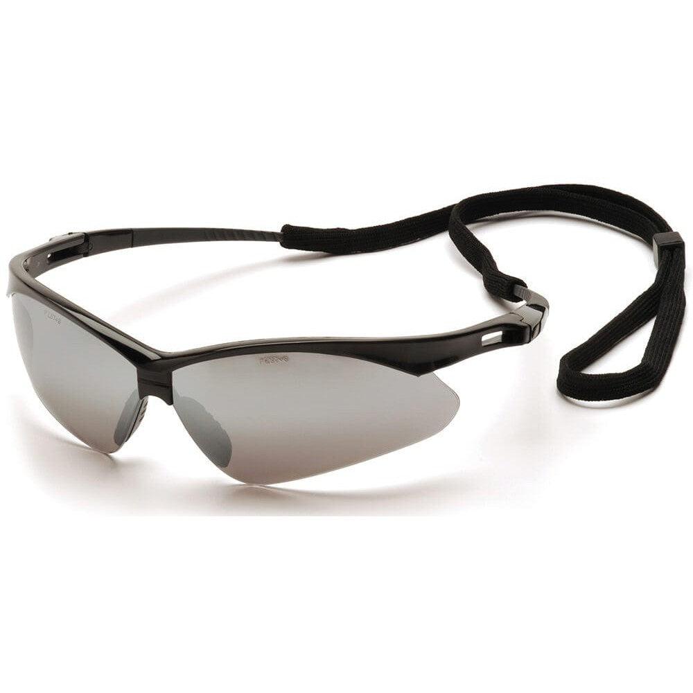 Pyramex PMXtreme Safety Glasses with Black Frame and Silver Mirror Lens