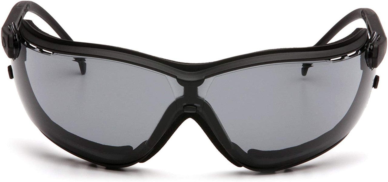 Pyramex V2G Safety Glasses/Goggles with Black Frame and Gray H2MAX Anti-Fog Lens GB1820STM - Front View
