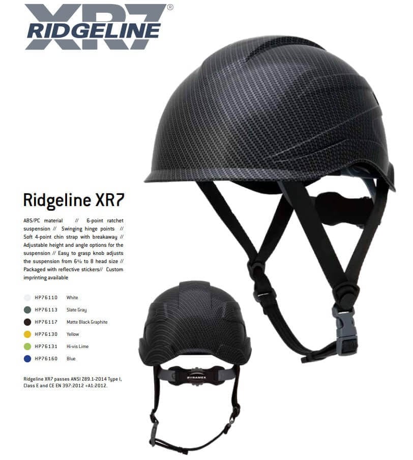 Pyramex Ridgeline XR7 Cap Style Hard Hat Features Page 1