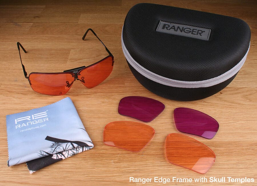 Randolph Edge 3-Lens Clay Kit with HD Light, HD Medium and Dark Purple Lenses with Skull Temples