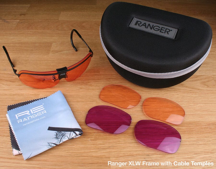 Randolph XLW 3-Lens Clay Kit with HD Light, HD Medium and Dark Purple Lenses with Cable Temples