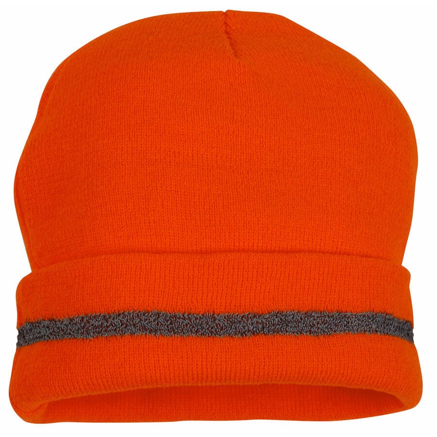 Pyramex Lumen-X Hi-Viz Orange Knit Cap with Reflective Stripe