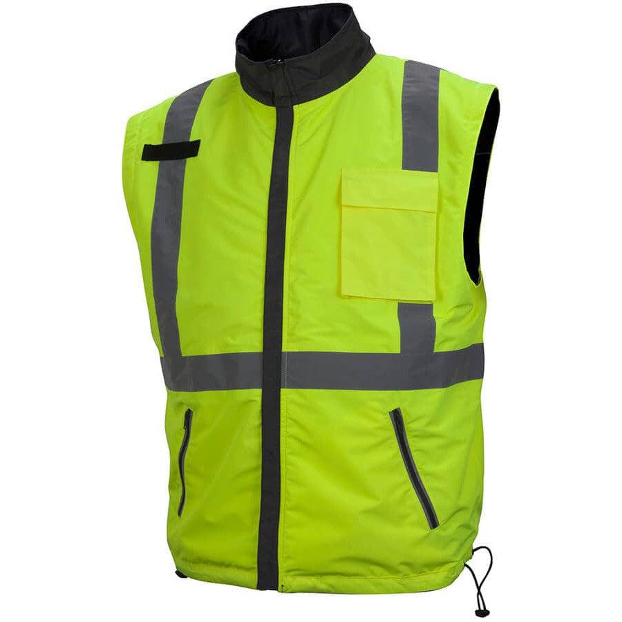 Pyramex RJR34 Reversible Class 3 Hi-Viz Lime 4-In-1 Safety Jacket - Vest