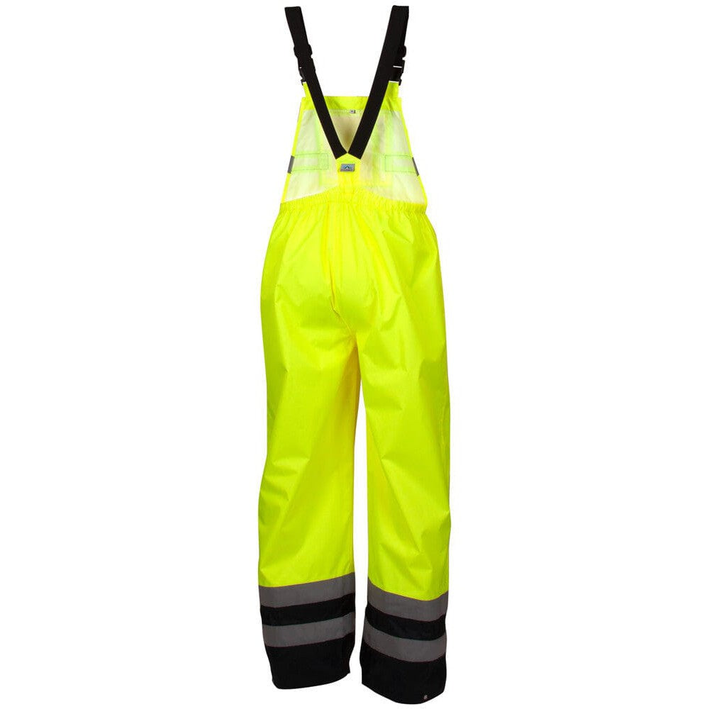 Pyramex RRWB3110 Premium Hi-Vis Rainwear Bibs with Removable Knee Pads - Back