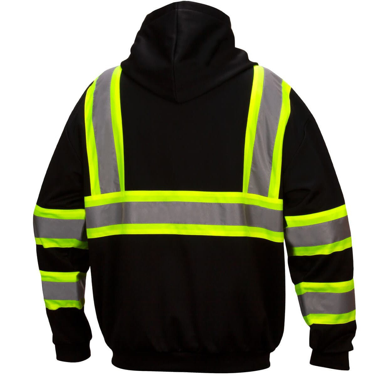 Pyramex RSZH3411 Type 0 Class 1 Black Reflective Premium Zipper Sweatshirt - Back