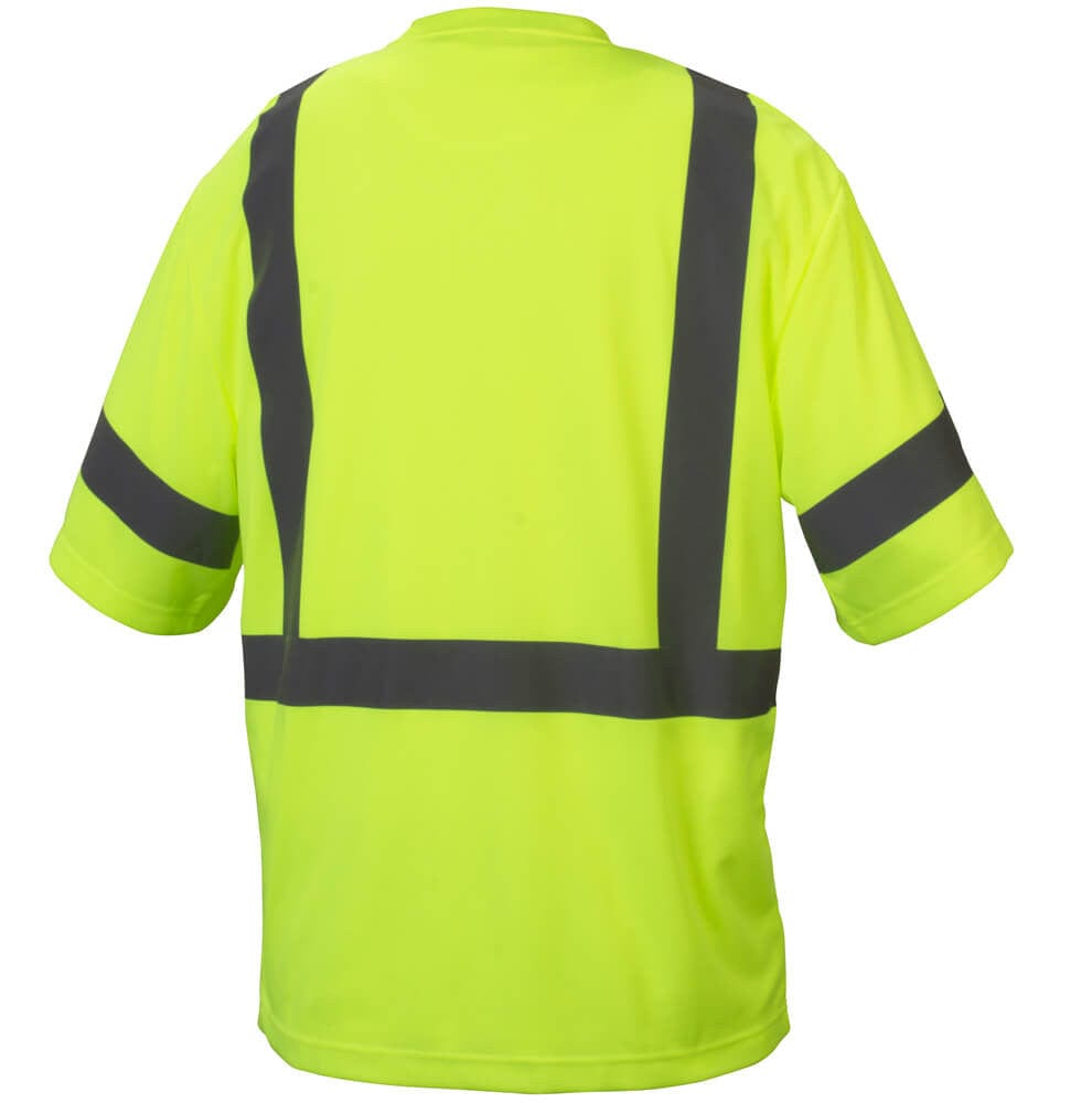 Pyramex RTS3310 Type R Class 3 Safety T-Shirt Hi-Vis Lime - Back