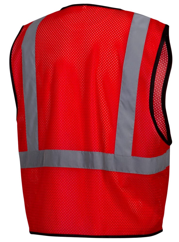 Pyramex RV1227 Non-ANSI Mesh Safety Vest - Red - Back