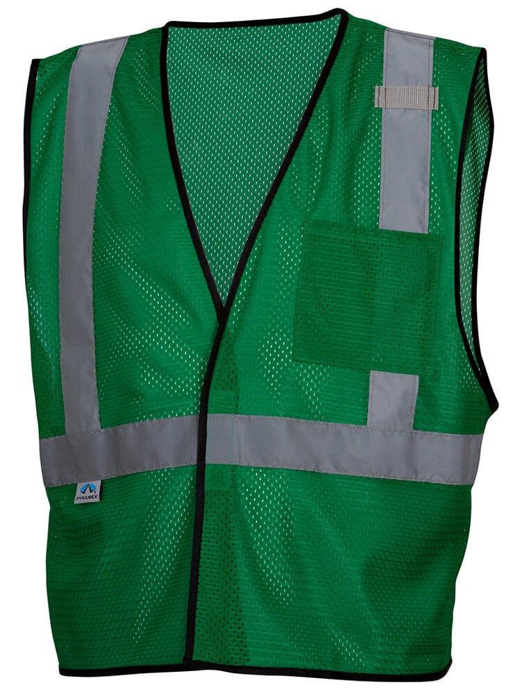 Pyramex RV1235 Non-ANSI Mesh Safety Vest - Green - Front