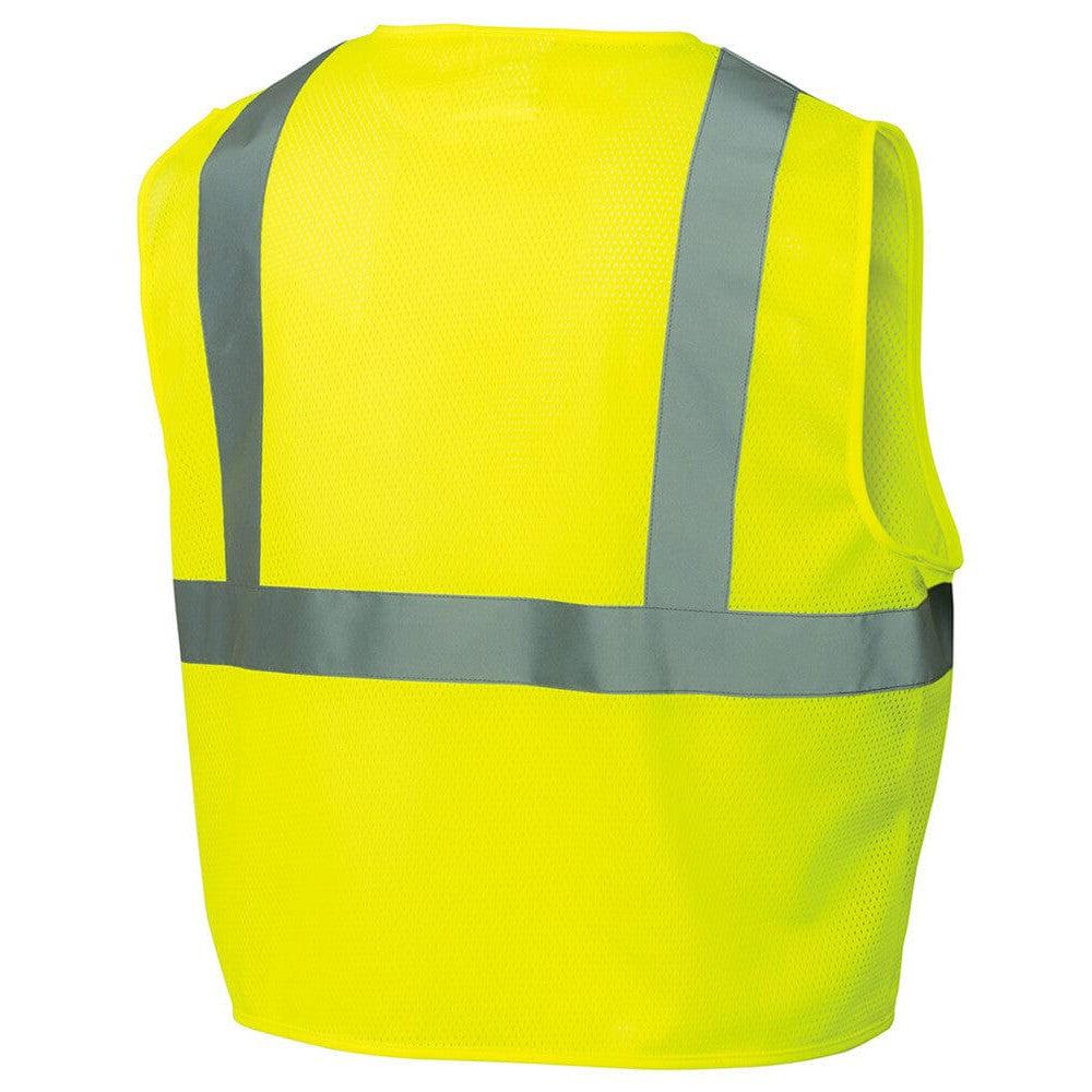 Pyramex RVZ21 Hi-Viz Safety Vest, Lime Back