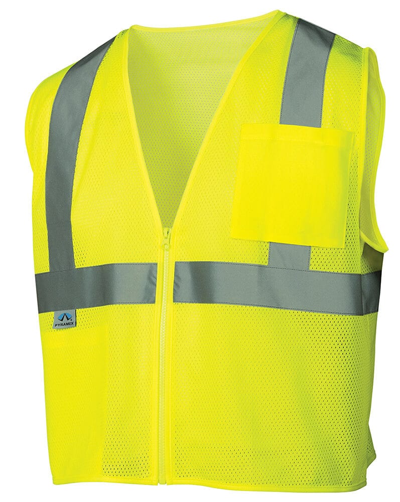 Pyramex RVZ21 Hi-Viz Safety Vest, Lime Front