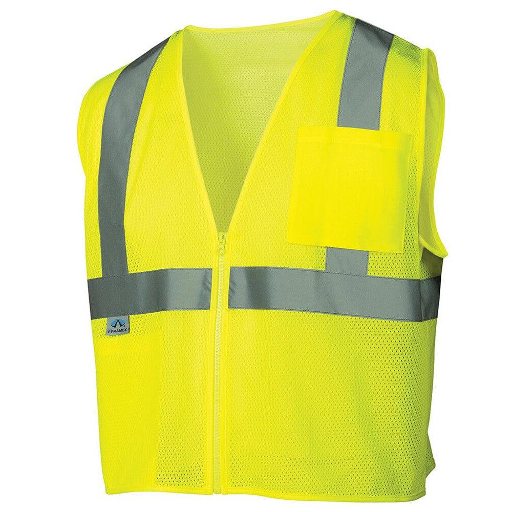 Pyramex RVZ21 Hi-Viz Safety Vest, Lime Front