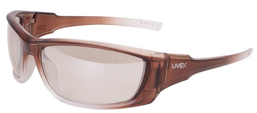 Uvex A1500 Safety Glasses with Matte Brown Frame and SCT Reflect-50 Lens