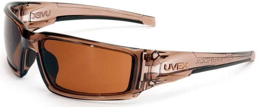 Uvex Hypershock Safety Glasses with Smoke Brown Frame and Espresso Hydroshield Anti-Fog Lens