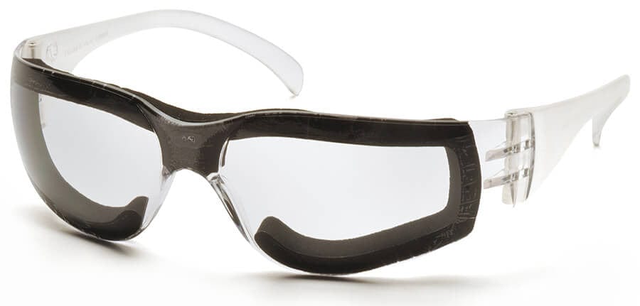 Pyramex Intruder Foam-Padded Safety Glasses with Clear Anti-Fog Lens
