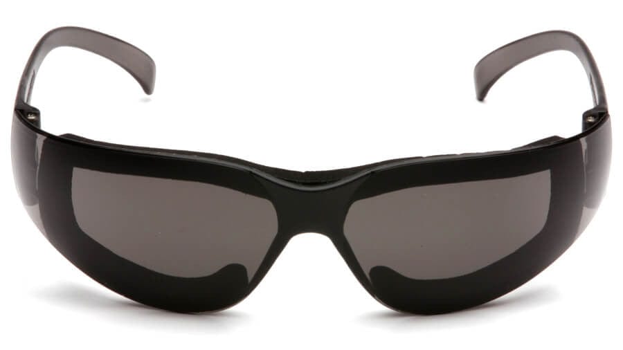 Pyramex Intruder Foam-Padded Safety Glasses with Gray Anti-Fog Lens - Front