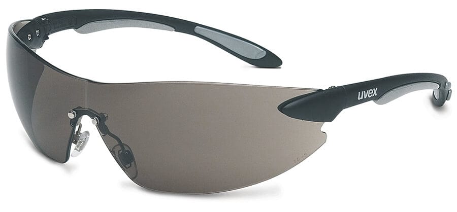 Uvex Ignite Safety Glasses with Black/Silver Frame and Gray Lens