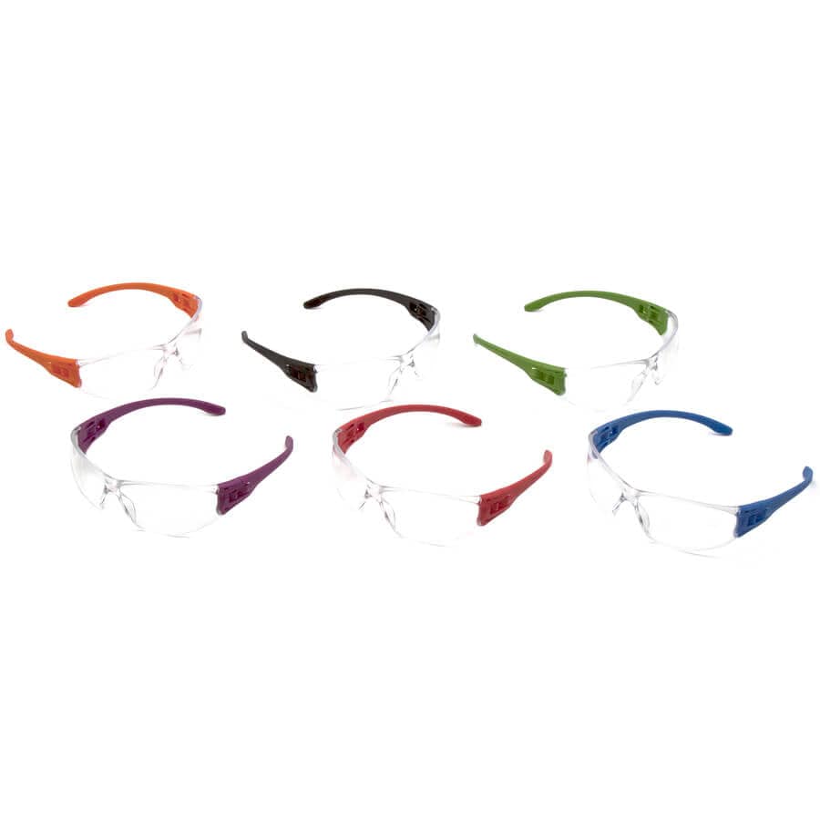 Pyramex Trulock S9510SMP Dielectric Safety Glasses Multi-Pack with Assorted Temples and Clear Lens - Assorted Temple Colors