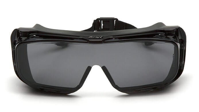 Pyramex Cappture S9920STMRG Safety Glasses with Gasket and H2X Gray Anti-Fog Lens - Front