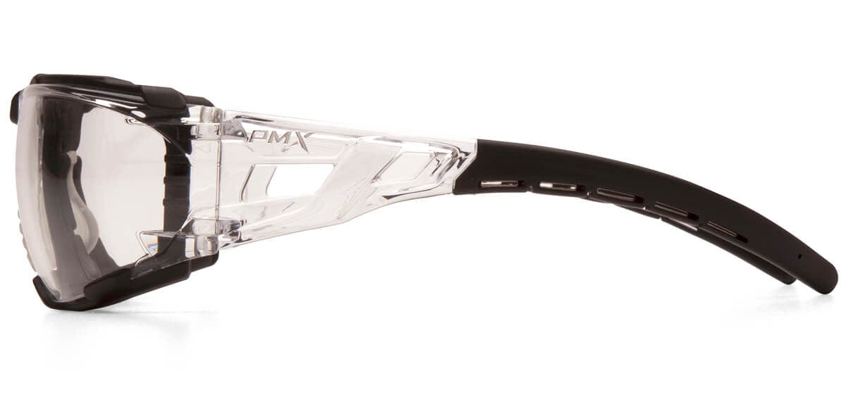 Pyramex Fyxate Foam-Padded Safety Glasses with Clear/Black Frame and Clear H2MAX Anti-Fog Lens SB10210STMFP - Side View